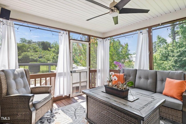 947 Middle Ground Ave, Rolesville, NC 27571 - sunroom / solarium featuring wood finished floors and a deck