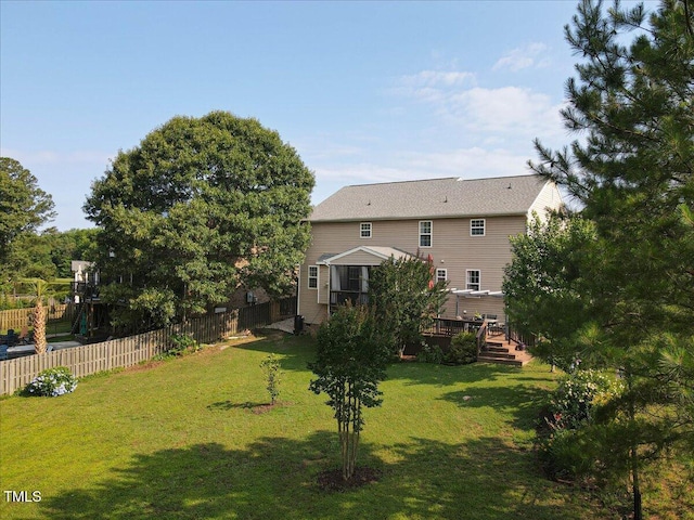 947 Middle Ground Ave, Rolesville, NC 27571 - view of yard featuring a deck