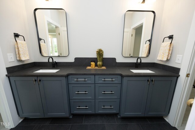 7736 Roberts Rd, Apex, NC 27523 - full bath with double vanity and tile patterned floors
