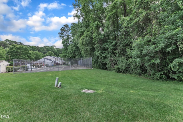 4658 Fawnbrook Cir, Raleigh, NC 27612 - view of yard with a tennis court