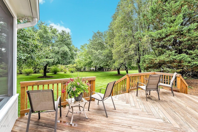 14 Marigold Pl, Durham, NC 27705 - wooden deck with a yard and view of scattered trees