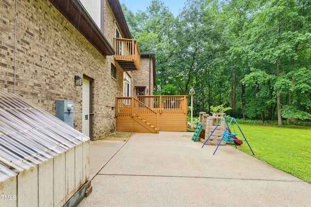 6617 Whitted Rd, Fuquay Varina, NC 27526 - view of patio featuring a balcony and stairway