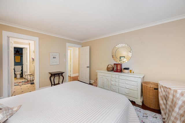 6035 Sentinel Dr, Raleigh, NC 27609 - bedroom with crown molding and baseboards