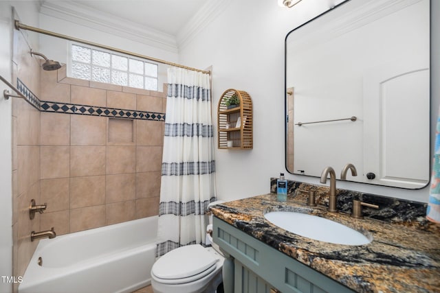 3748 Westbury Lake Dr, Raleigh, NC 27603 - full bath featuring vanity, shower / bath combo with shower curtain, and crown molding
