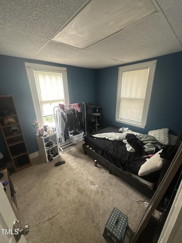 2511 Chapel Hill Rd, Durham, NC 27707 - carpeted bedroom featuring a drop ceiling