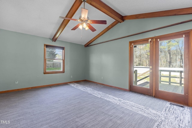 5437 Grasshopper Rd, Raleigh, NC 27610 - carpeted empty room featuring a ceiling fan and baseboards