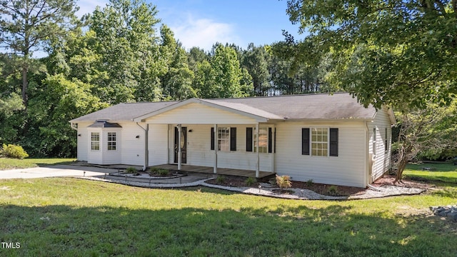 282 Cooke Rd, Louisburg, NC 27549 - ranch-style home with a porch and a front lawn