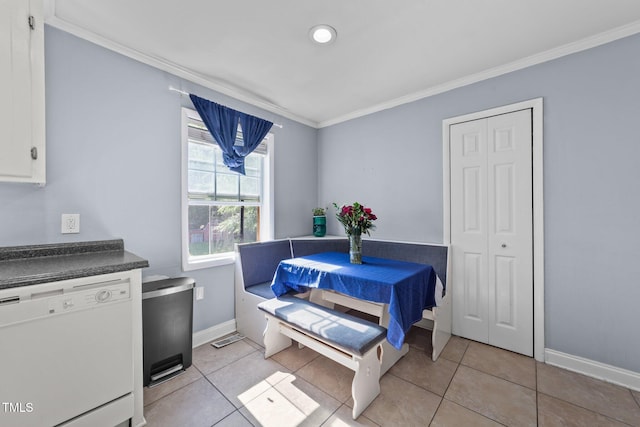 282 Cooke Rd, Louisburg, NC 27549 - dining area featuring ornamental molding, light tile patterned floors, and baseboards