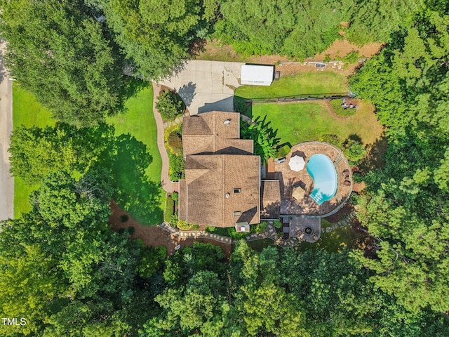 6829 Wood Forest Dr, Cary, NC 27519 - drone / aerial view of a pool