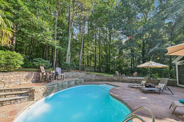 6829 Wood Forest Dr, Cary, NC 27519 - outdoor pool featuring a patio area