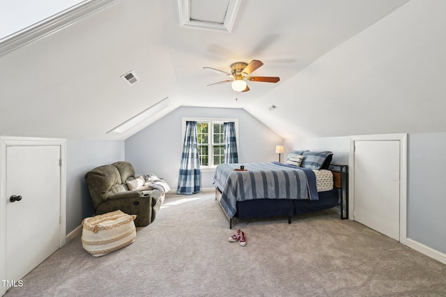 6829 Wood Forest Dr, Cary, NC 27519 - carpeted bedroom featuring lofted ceiling and ceiling fan