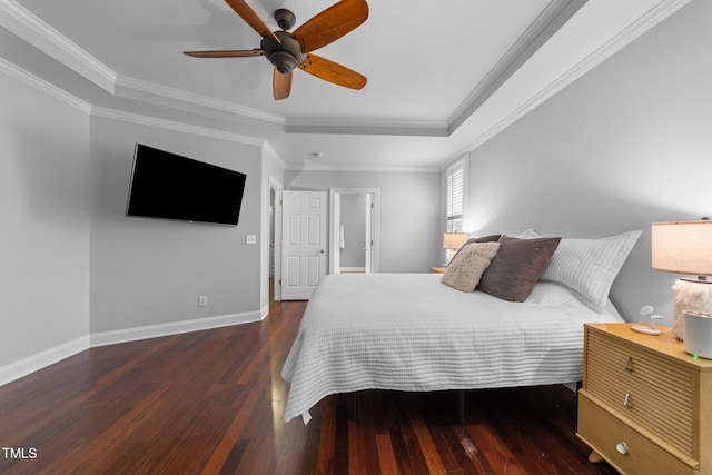 10579 Evergreen Spring Pl, Raleigh, NC 27614 - bedroom with wood finished floors, ornamental molding, baseboards, and ceiling fan