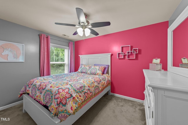 2709 Banks Lake Ct, Fuquay Varina, NC 27526 - bedroom with carpet floors, baseboards, and a ceiling fan