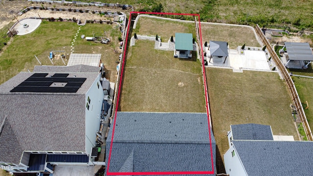 1950 Menet St, Apex, NC 27502 - aerial view of property and surrounding area with property boundaries highlighted