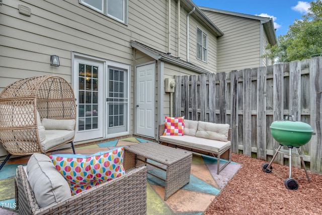 2602 Hitchcock Dr, Durham, NC 27705 - view of patio / terrace featuring outdoor lounge area and area for grilling