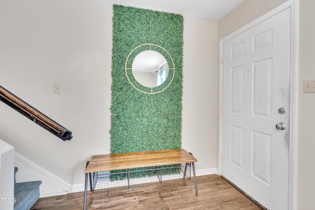 2602 Hitchcock Dr, Durham, NC 27705 - entryway featuring wood finished floors and stairway