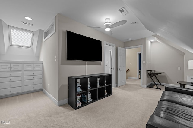 1501 Chatsworth Ln, Raleigh, NC 27614 - bedroom with light colored carpet, baseboards, a ceiling fan, and lofted ceiling