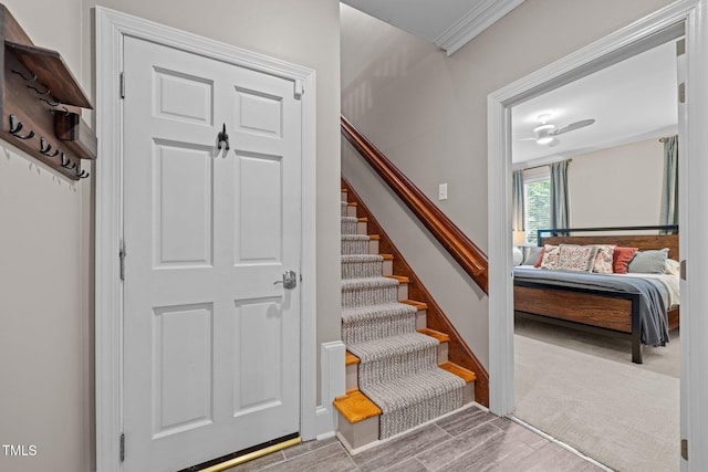 1501 Chatsworth Ln, Raleigh, NC 27614 - stairway featuring wood finished floors