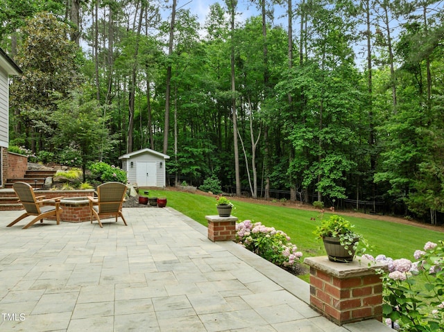 1501 Chatsworth Ln, Raleigh, NC 27614 - view of patio / terrace with a fire pit