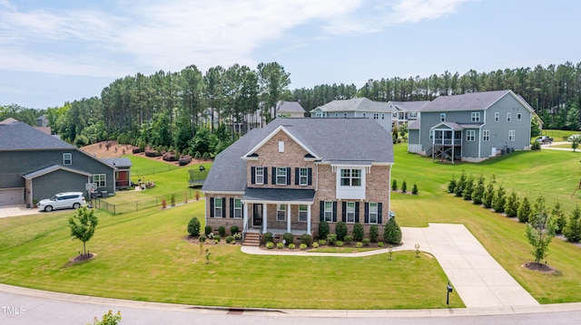 367 Tayside St, Clayton, NC 27520 - traditional-style home featuring brick siding, a residential view, and concrete driveway