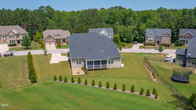 367 Tayside St, Clayton, NC 27520 - aerial perspective of suburban area featuring a heavily wooded area