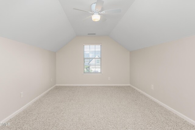 4110 Argyle Trl, Burlington, NC 27215 - bonus room with carpet, vaulted ceiling, ceiling fan, and baseboards