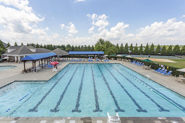 4110 Argyle Trl, Burlington, NC 27215 - community pool with a gazebo and a patio area