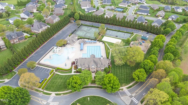 4110 Argyle Trl, Burlington, NC 27215 - aerial overview of property's location featuring a pool