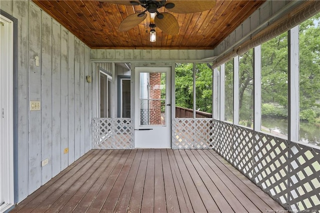 38 E Lndg, Sanford, NC 27332 - unfurnished sunroom featuring ceiling fan and plenty of natural light