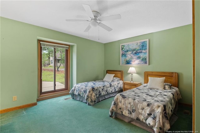 38 E Lndg, Sanford, NC 27332 - bedroom with carpet floors, baseboards, and a ceiling fan