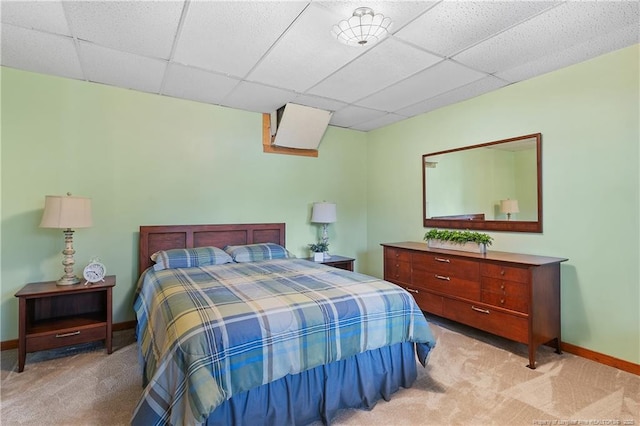 38 E Lndg, Sanford, NC 27332 - bedroom with light colored carpet, a drop ceiling, and baseboards