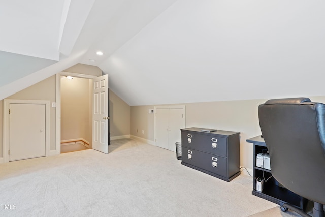 327 Commons Walk Cir, Cary, NC 27519 - carpeted office with vaulted ceiling, recessed lighting, and baseboards