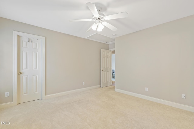 327 Commons Walk Cir, Cary, NC 27519 - empty room with light colored carpet, ceiling fan, and baseboards