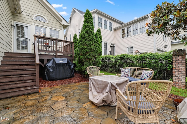 327 Commons Walk Cir, Cary, NC 27519 - view of patio featuring outdoor dining space, a deck, and grilling area