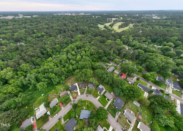 2015 Walnut St, Durham, NC 27705 - aerial overview of property's location featuring a heavily wooded area