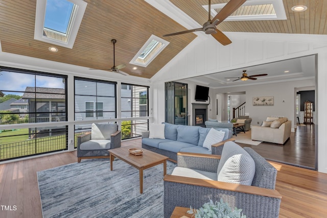 1716 Arberdour Dr, Apex, NC 27502 - sunroom with a skylight