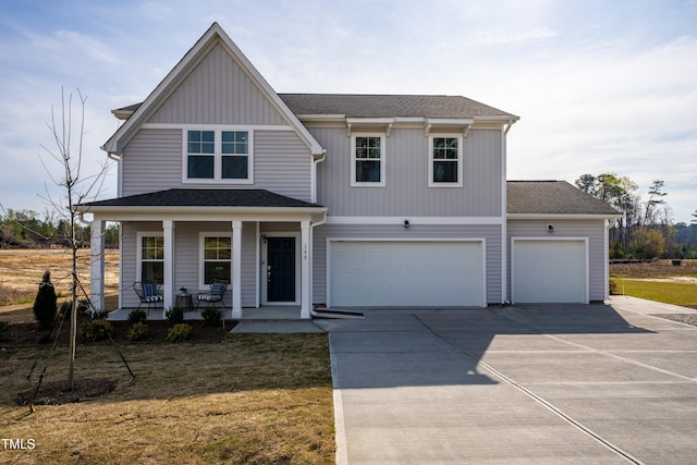 140 Enfield Dr, Carthage, NC 28327 - view of front of home featuring a porch, driveway, roof with shingles, and a front lawn