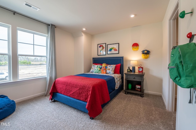 140 Enfield Dr, Carthage, NC 28327 - bedroom with carpet flooring, multiple windows, baseboards, and recessed lighting