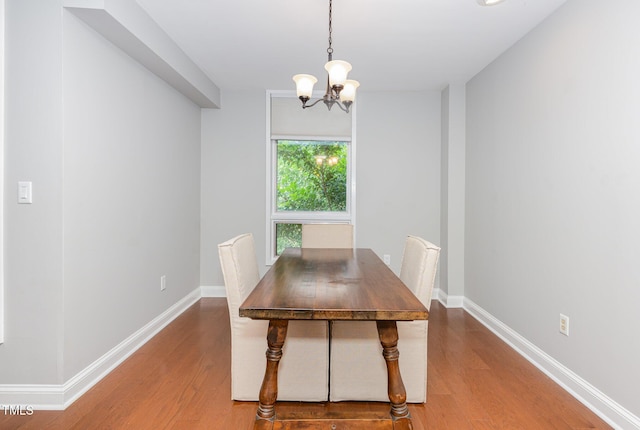 620 Martin Luther King Jr Blvd Unit 302, Chapel Hill, NC 27514 - dining area with wood finished floors, a chandelier, and baseboards