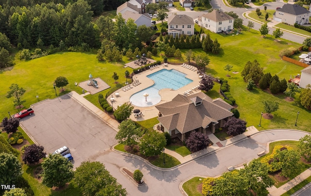 105 Putters Ct, Durham, NC 27703 - drone / aerial view of a pool