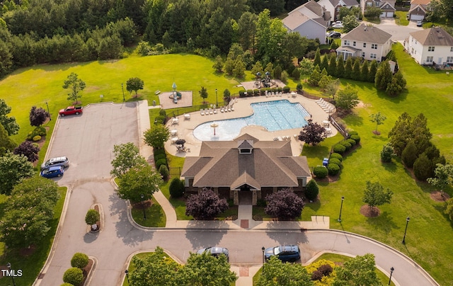 105 Putters Ct, Durham, NC 27703 - drone / aerial view of a pool