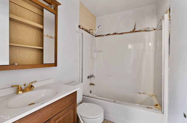 5931 Farm Gate Rd, Raleigh, NC 27606 - bathroom featuring vanity, toilet, and shower / washtub combination