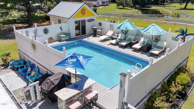 200 Mint Ct, Goldsboro, NC 27530 - view of pool with a deck and an outdoor structure