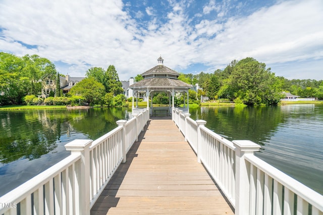 704 Walcott Way, Cary, NC 27519 - dock area featuring a gazebo and a water view