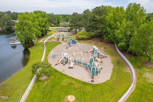 704 Walcott Way, Cary, NC 27519 - aerial view of a community park, a large body of water, and a tree filled landscape