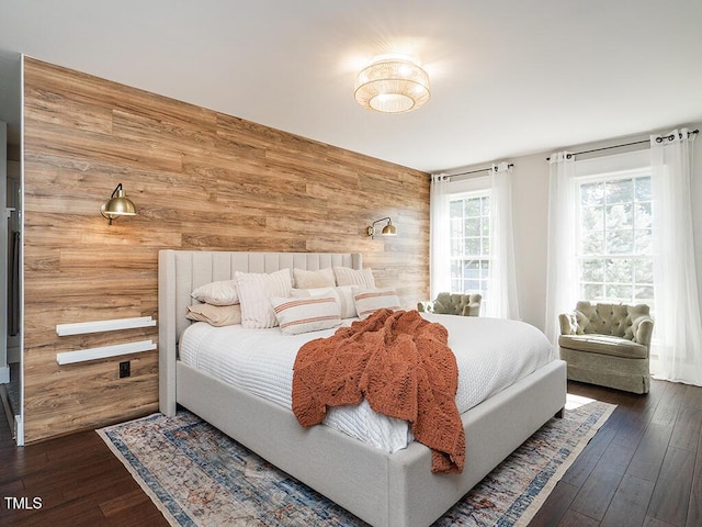 1625 Haystack Ln, Burlington, NC 27217 - bedroom with wood walls and hardwood / wood-style floors
