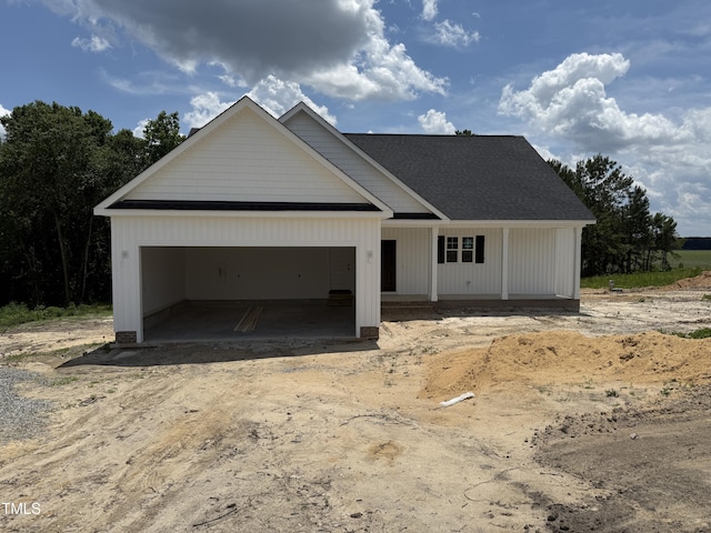 2744 Rains Mill Rd, Princeton, NC 27569 - modern farmhouse style home with a shingled roof