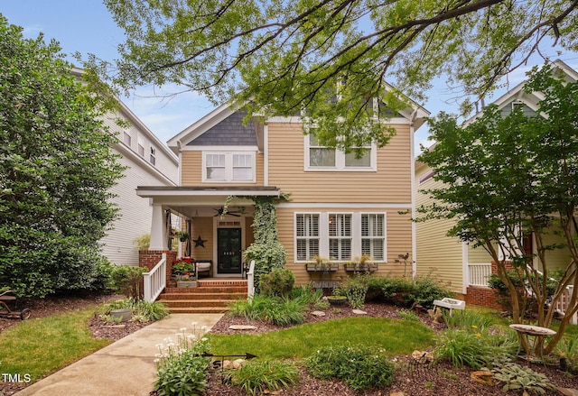 4409 All Points View Way, Raleigh, NC 27614 - view of front of property featuring covered porch and ceiling fan