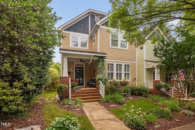 4409 All Points View Way, Raleigh, NC 27614 - view of front of house featuring a porch and ceiling fan