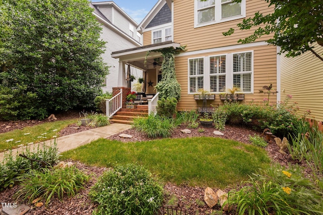 4409 All Points View Way, Raleigh, NC 27614 - view of front of house with covered porch and a ceiling fan